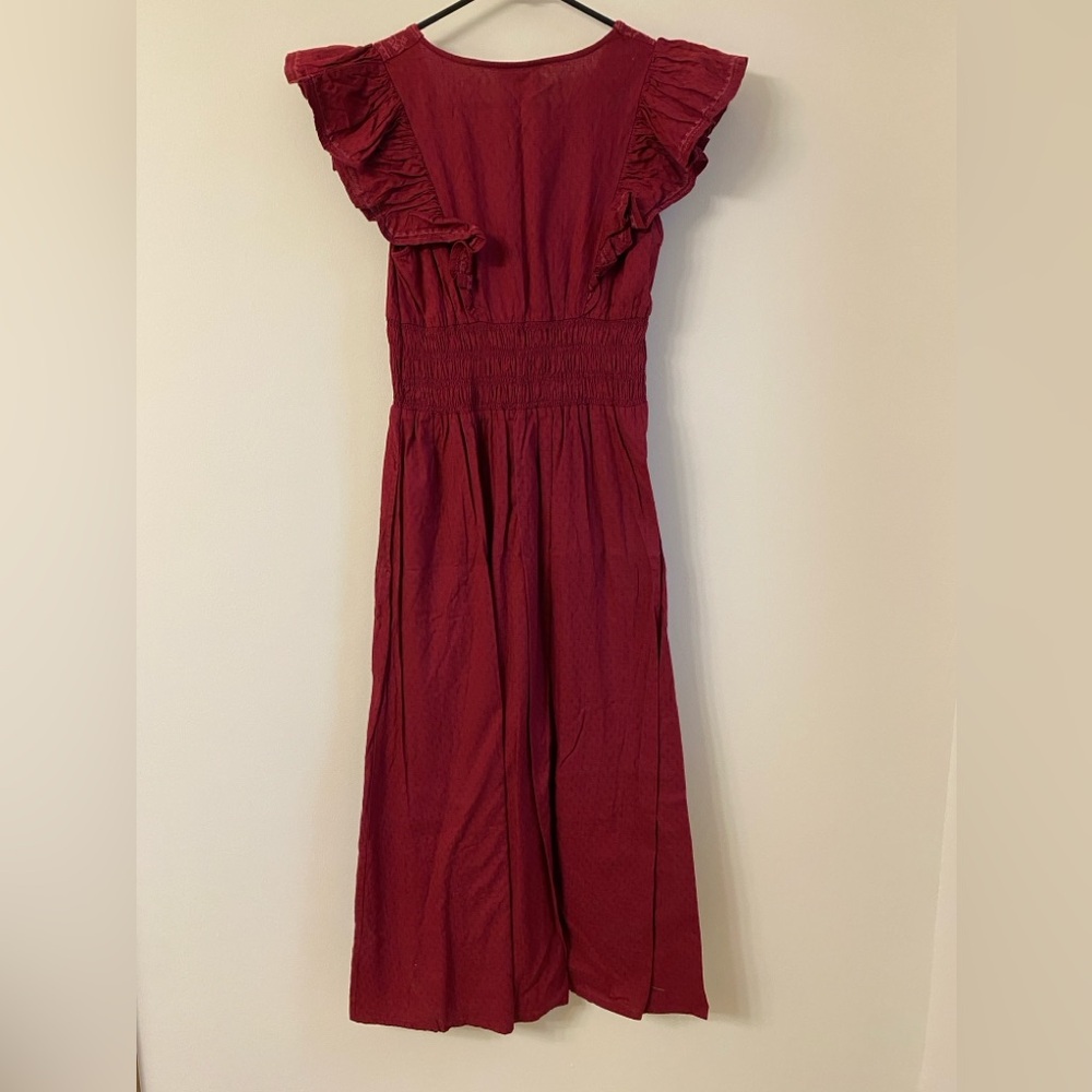 Elegant Red Ruffle Dress - Picture 4 of 4